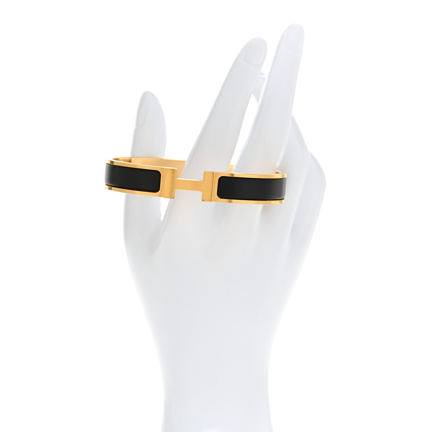 Hermes Matte Enamel Narrow Clic Clac HH Bracelet T6  Black 2 of 5