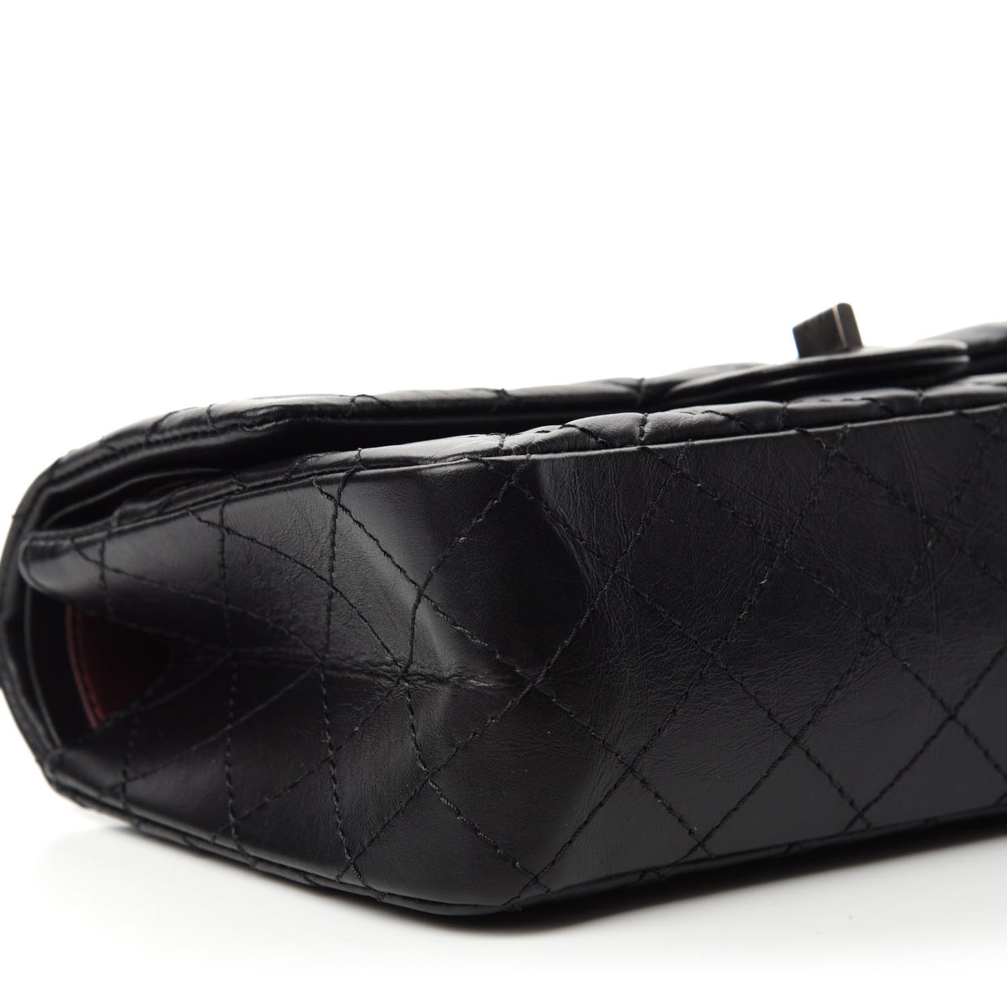Aged Calfskin Quilted 2.55 Reissue 225 Flap Black