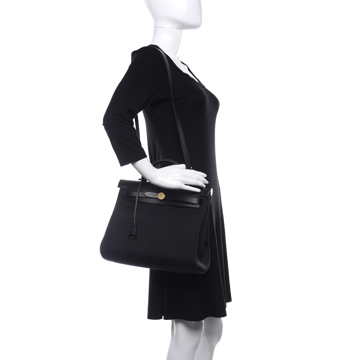 Hermes Toile Vache Hunter Herbag Zip PM 31 Black Natural 2 of 16