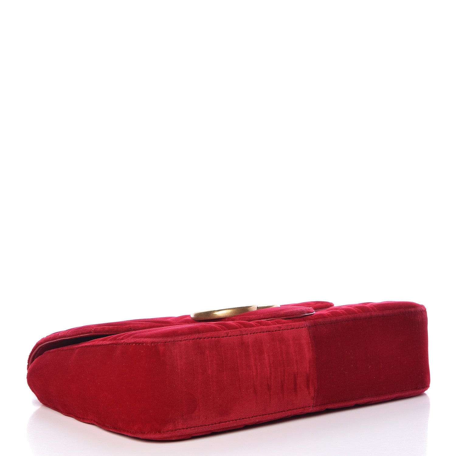 Gucci Velvet Matelasse Medium GG Marmont Shoulder Bag Hibiscus Red 4 of 18