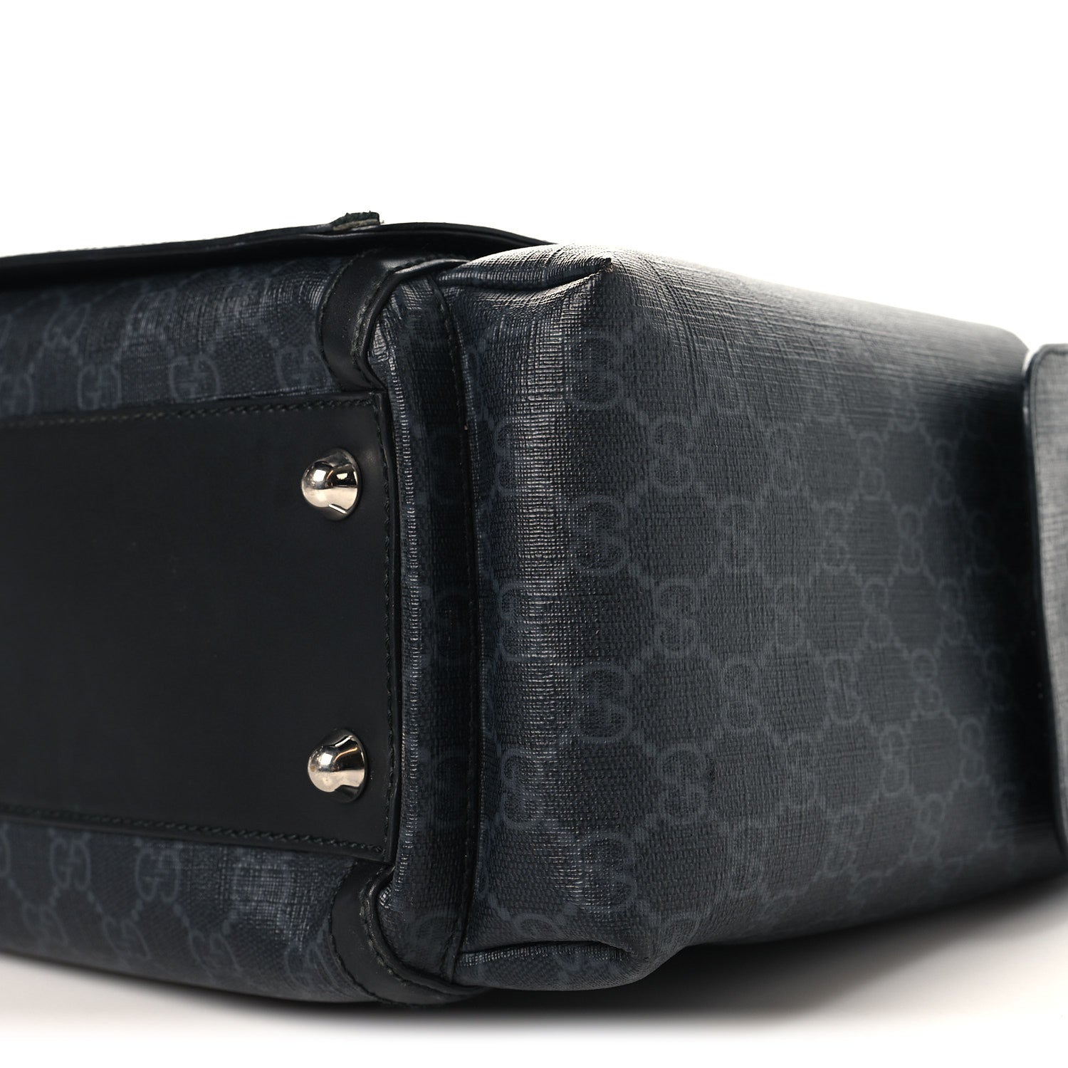 Gucci GG Supreme Monogram Web Messenger Diaper Bag Black Grey 11 of 12