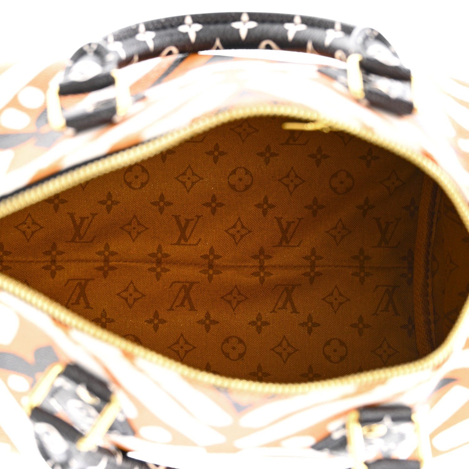 Louis Vuitton Monogram Giant Crafty Speedy Bandouliere 25 Creme Caramel 5 of 9