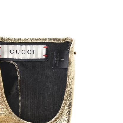 Gucci Metallic Nappa Donna Fingerless Gloves 8 Gold 4 of 5