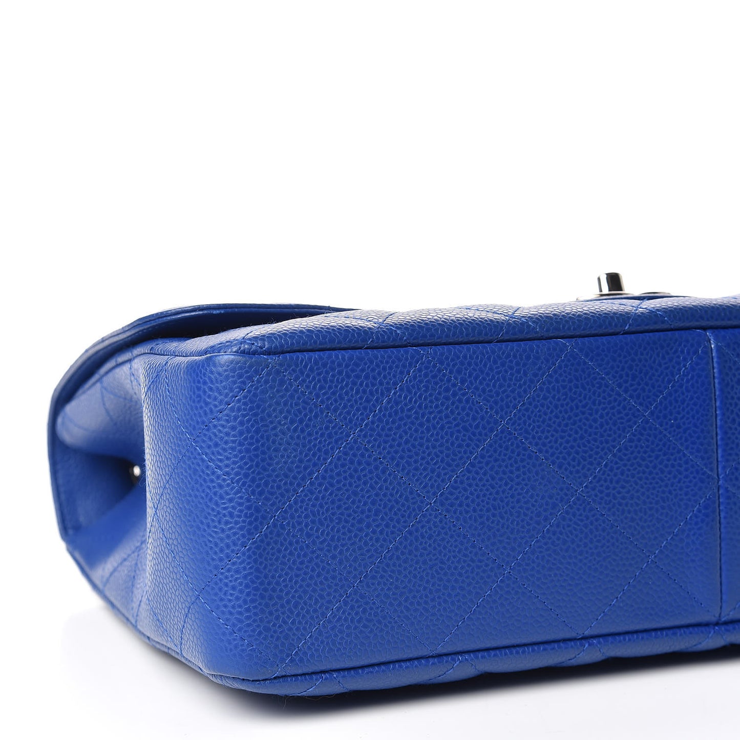 Caviar Quilted Jumbo Single Flap Blue
