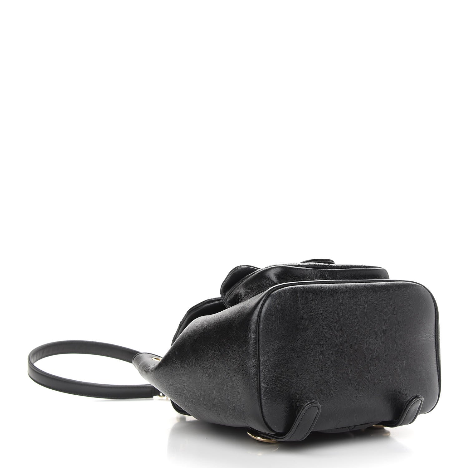 Chanel Glazed Aged Calfskin Quilted Small Duma Drawstring Backpack Black 4 of 9