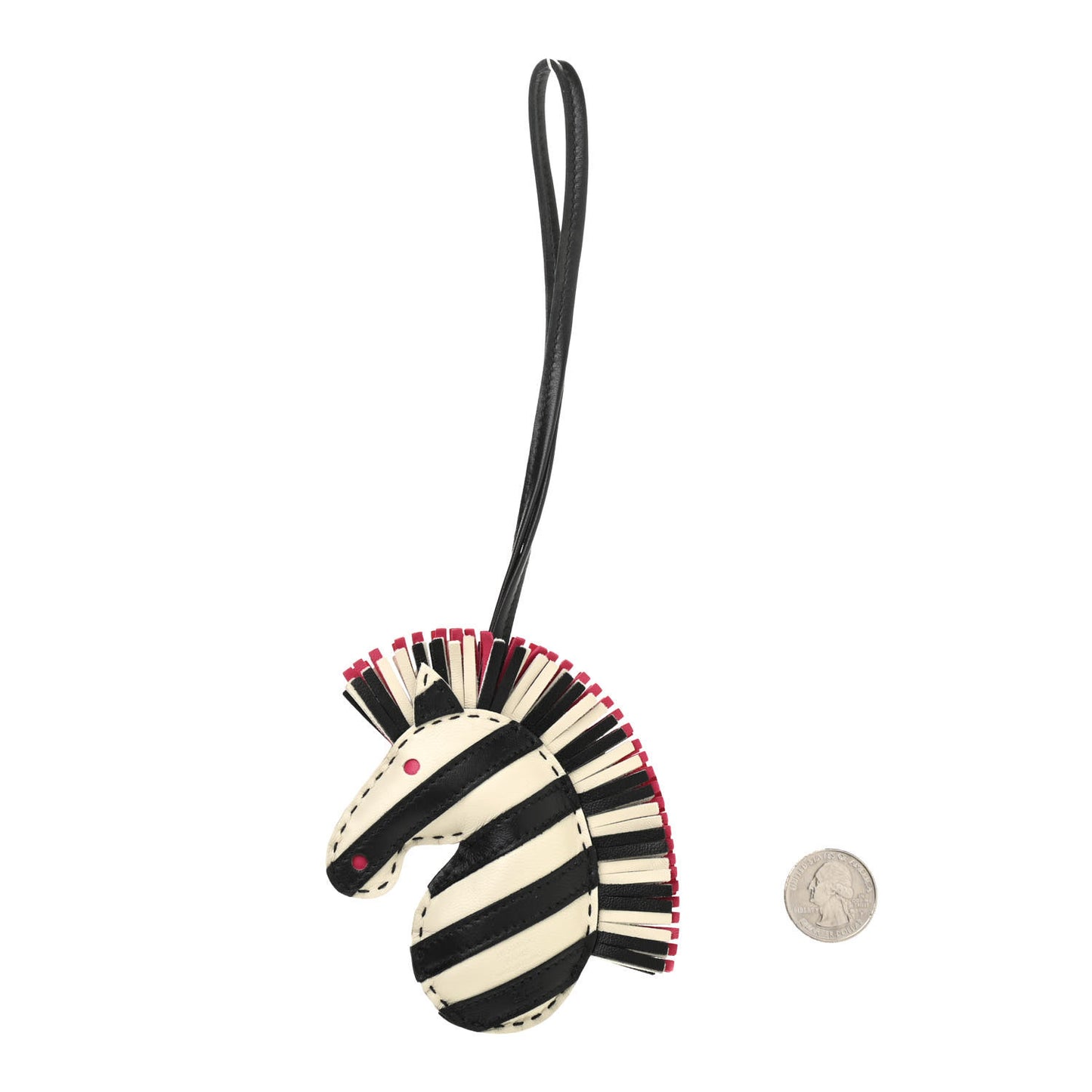 Milo Lambskin Geegee Savannah Bag Charm Craie Black Rose Mexico