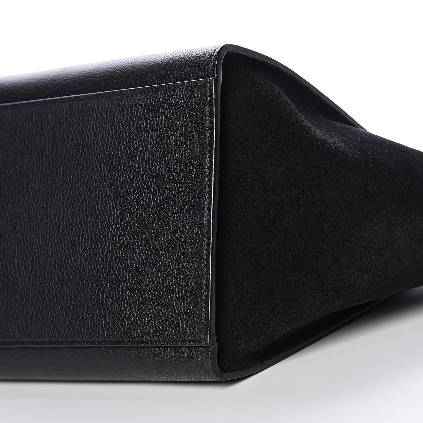 Drummed Calfskin Suede Small Trapeze Black