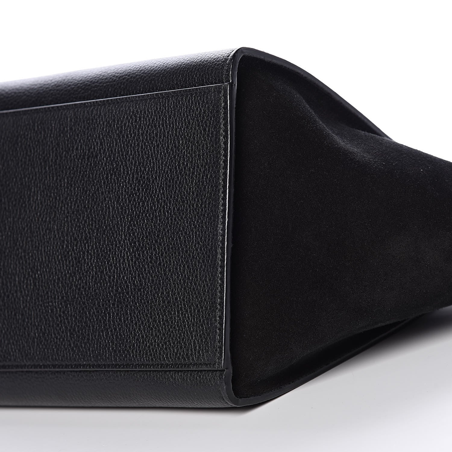 Celine Drummed Calfskin Suede Small Trapeze Black 7 of 9