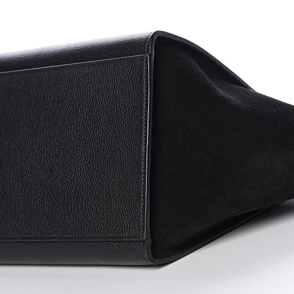 Celine Drummed Calfskin Suede Small Trapeze Black 7 of 9