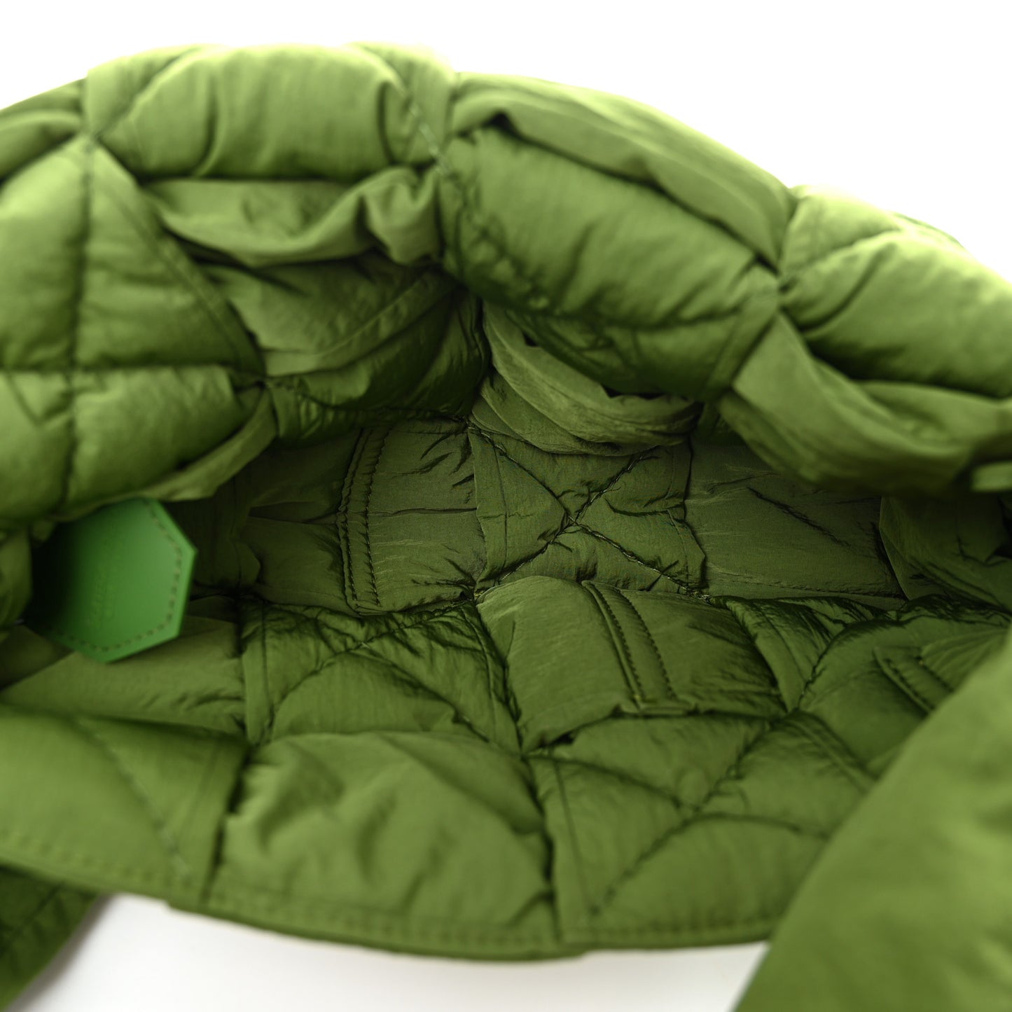 Nylon Intrecciato Padded Tech Cassette Bag Avocado