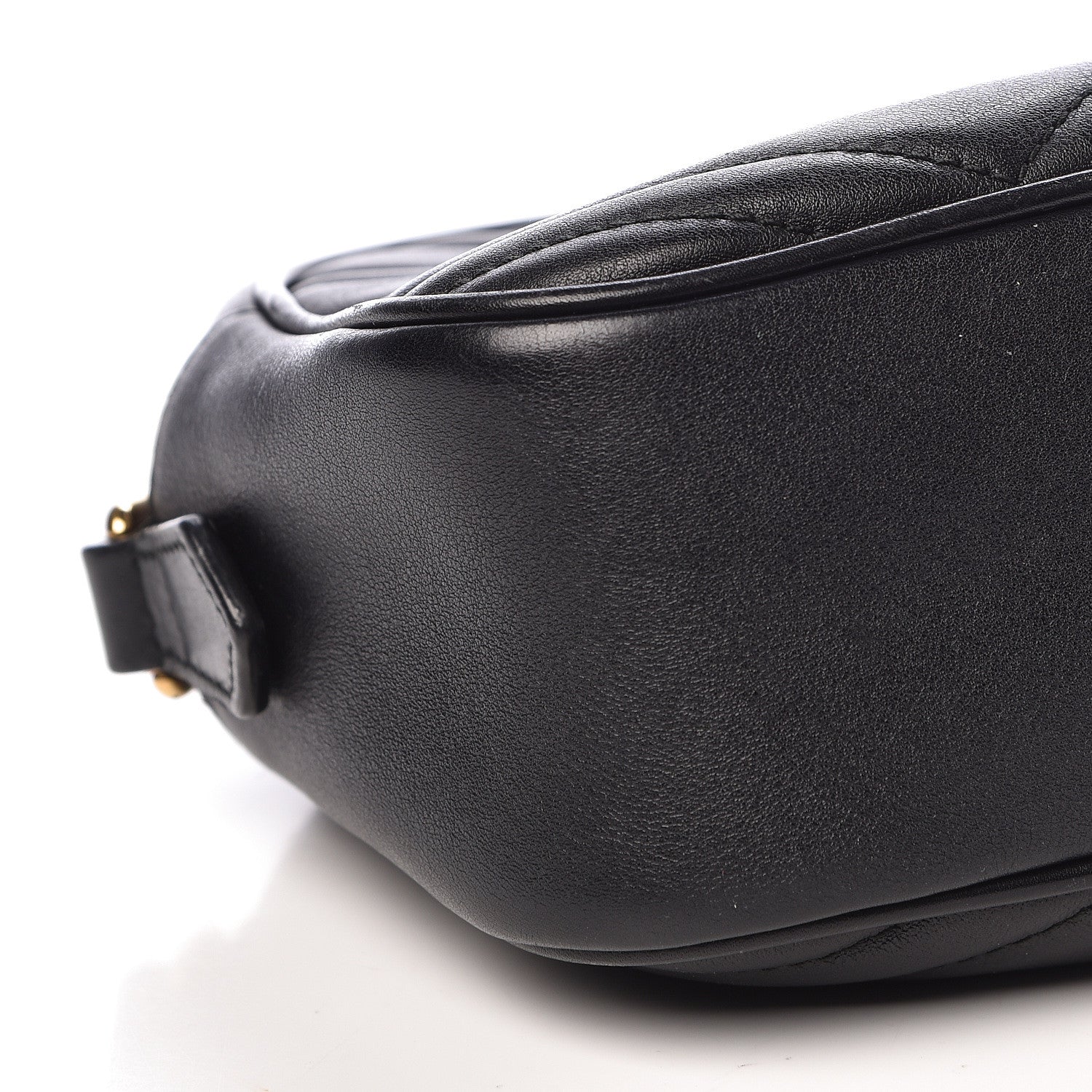 Gucci Calfskin Matelasse Small GG Marmont Chain Shoulder Bag Black 9 of 14