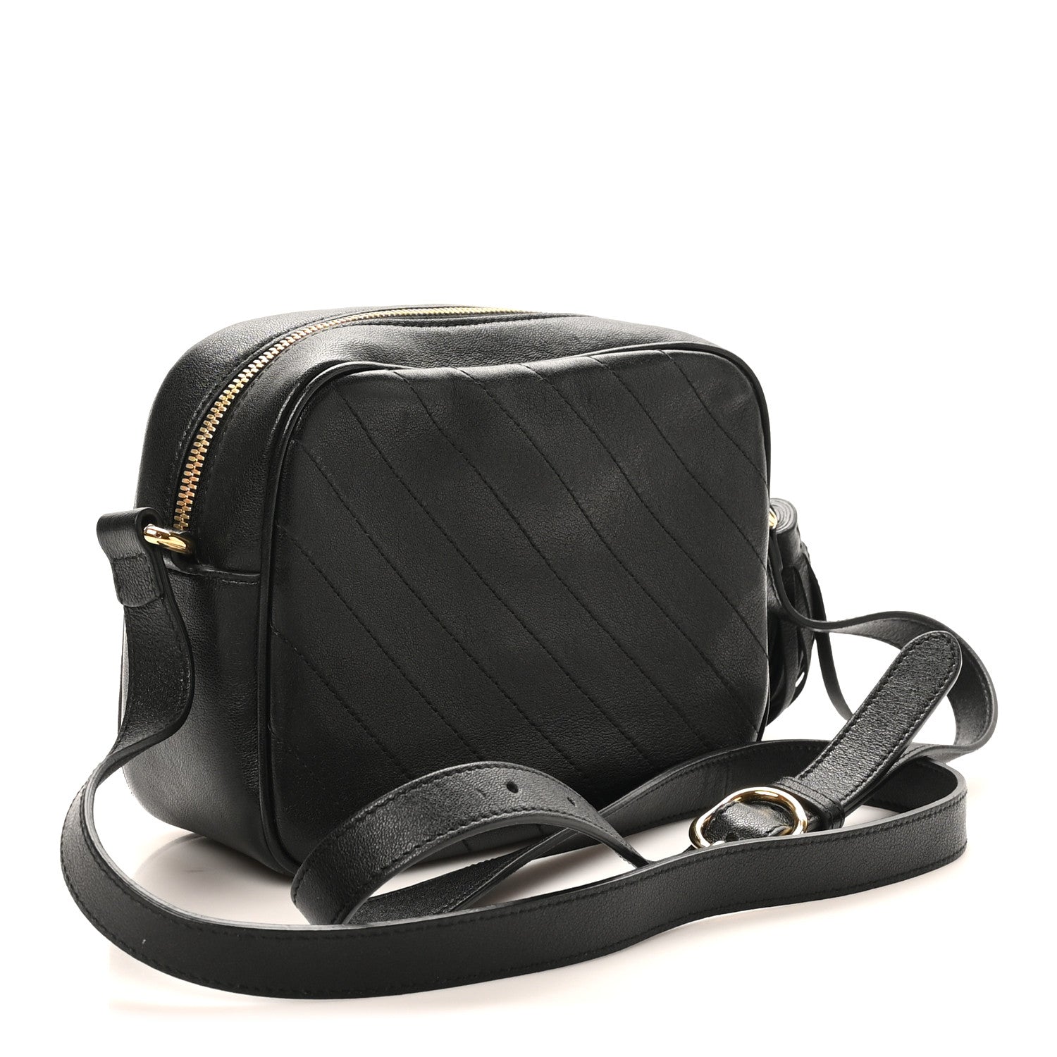 Gucci Sakai Be Green Calfskin Diagonal Stitched Small Blondie Shoulder Bag Black 3 of 11