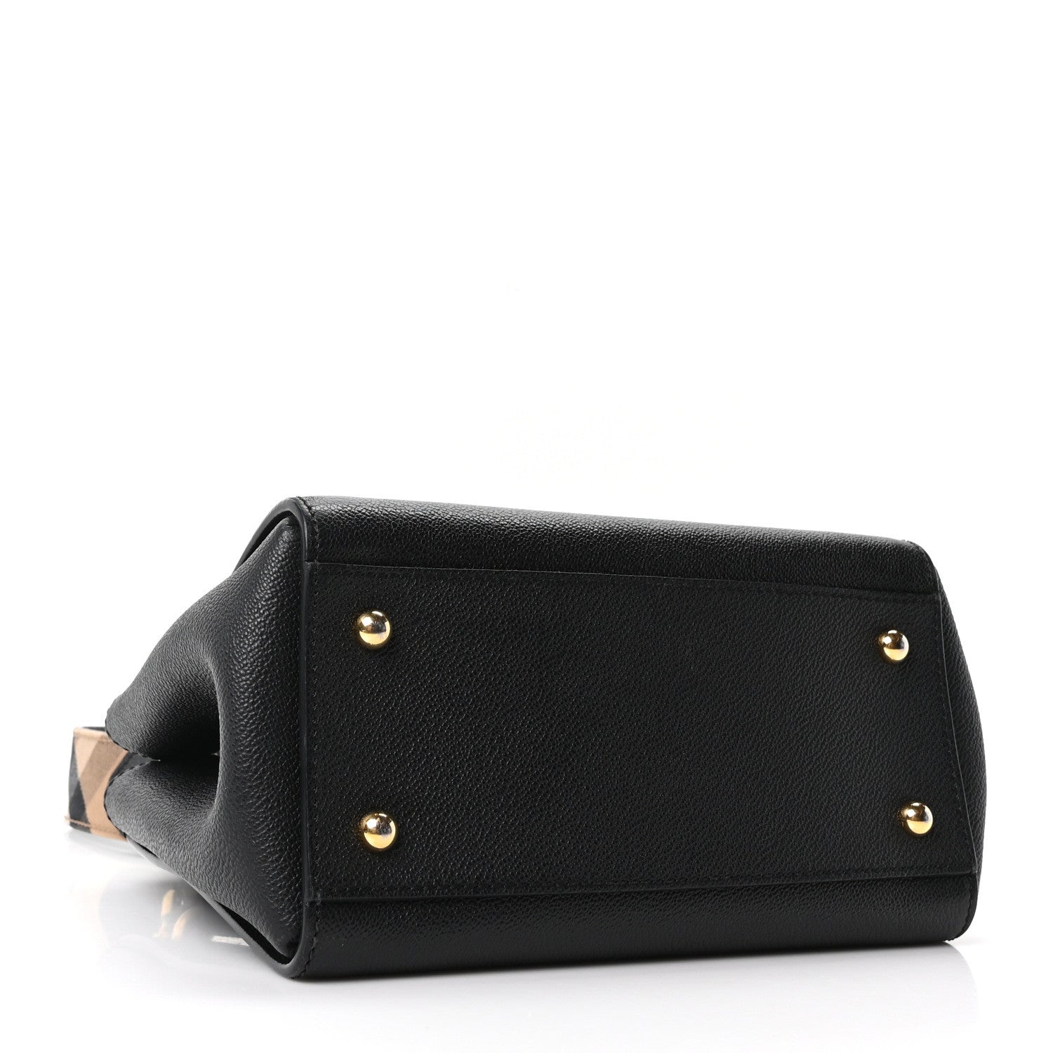 Burberry Soft Grain Calfskin Small Buckle Tote Black 3 of 10