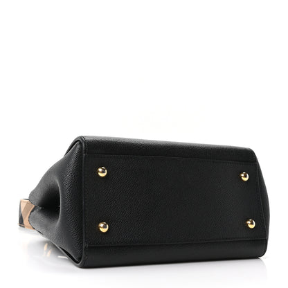 Burberry Soft Grain Calfskin Small Buckle Tote Black 3 of 10