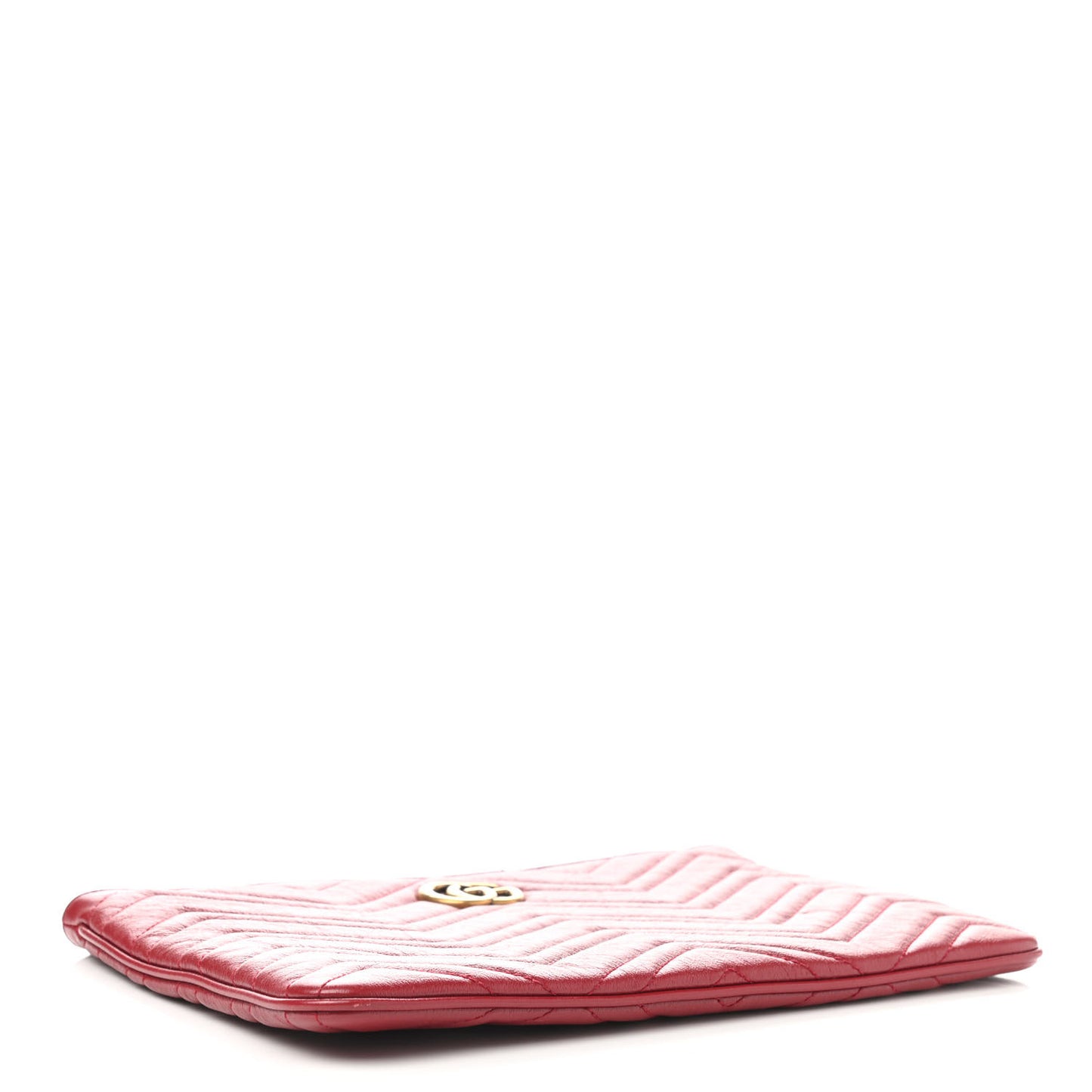 Azalea Calfskin Matelasse Heart GG Marmont Zip Pouch Romantic Cerise