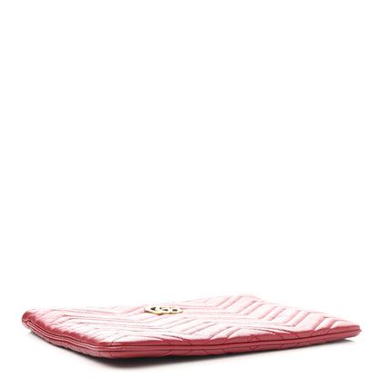 Gucci Azalea Calfskin Matelasse Heart GG Marmont Zip Pouch Romantic Cerise 4 of 8