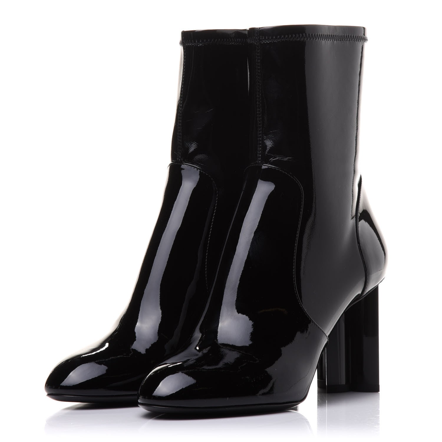 Louis Vuitton Patent Silhouette Ankle Boots 38.5 Black 3 of 11