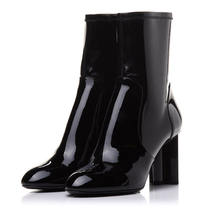Louis Vuitton Patent Silhouette Ankle Boots 38.5 Black 3 of 11