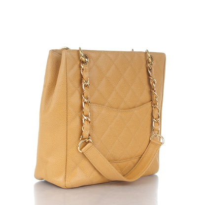 Chanel Caviar Quilted Petit Shopping Tote PST Beige 3 of 9