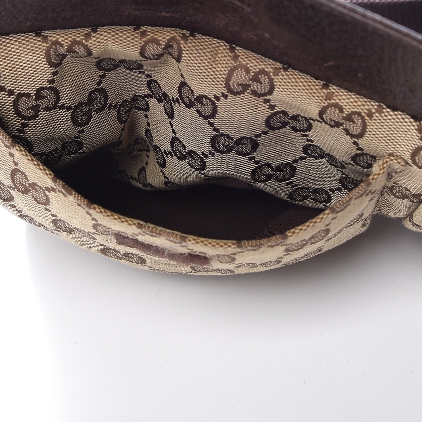 GG Monogram Double Pocket Belt Bag Dark Brown