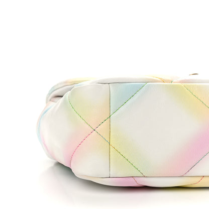 Chanel Printed Goatskin Quilted Medium Chanel 19 Flap White Multicolor 9 of 10