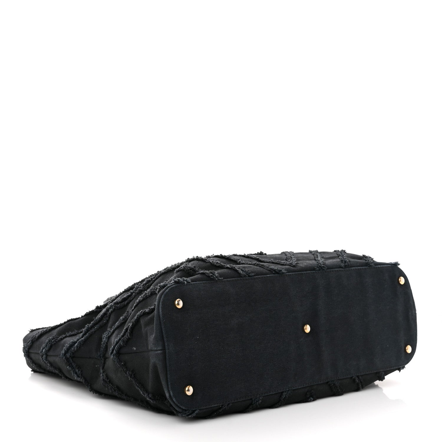 Chanel Canvas Chevron Cuba Patchwork Shopper Tote Black 4 of 10