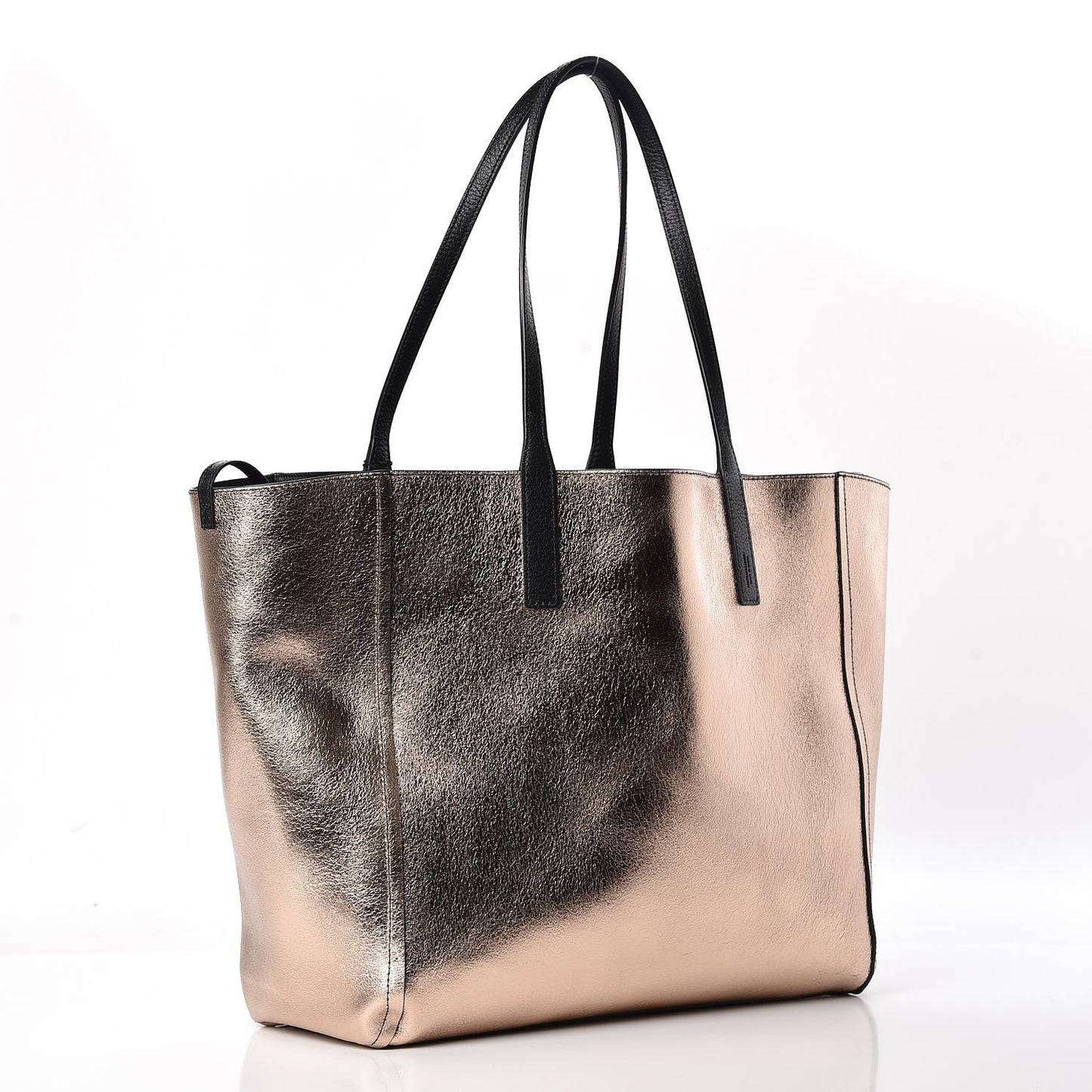 Grained Calfskin Medium Reversible Wandel Tote Black