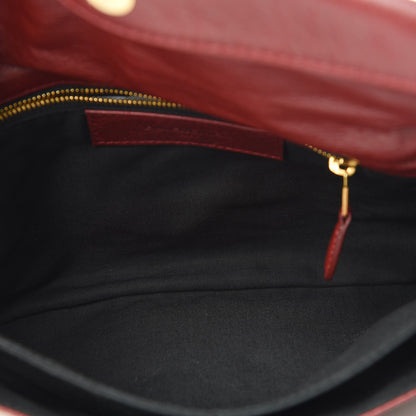 Balenciaga Agneau Giant 12 Gold Hardware Envelope Strap Clutch Rouge Cerise 6 of 12