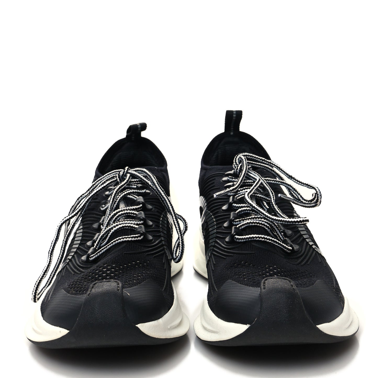 Technical Knit Fabric Waves Mens Gucci Run Sneakers 8.5 Black Loess
