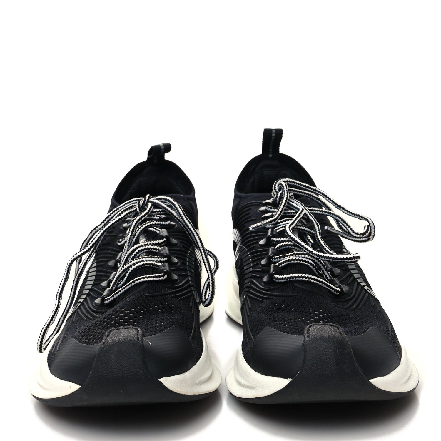 Gucci Technical Knit Fabric Waves Mens Gucci Run Sneakers 8.5 Black Loess 2 of 7