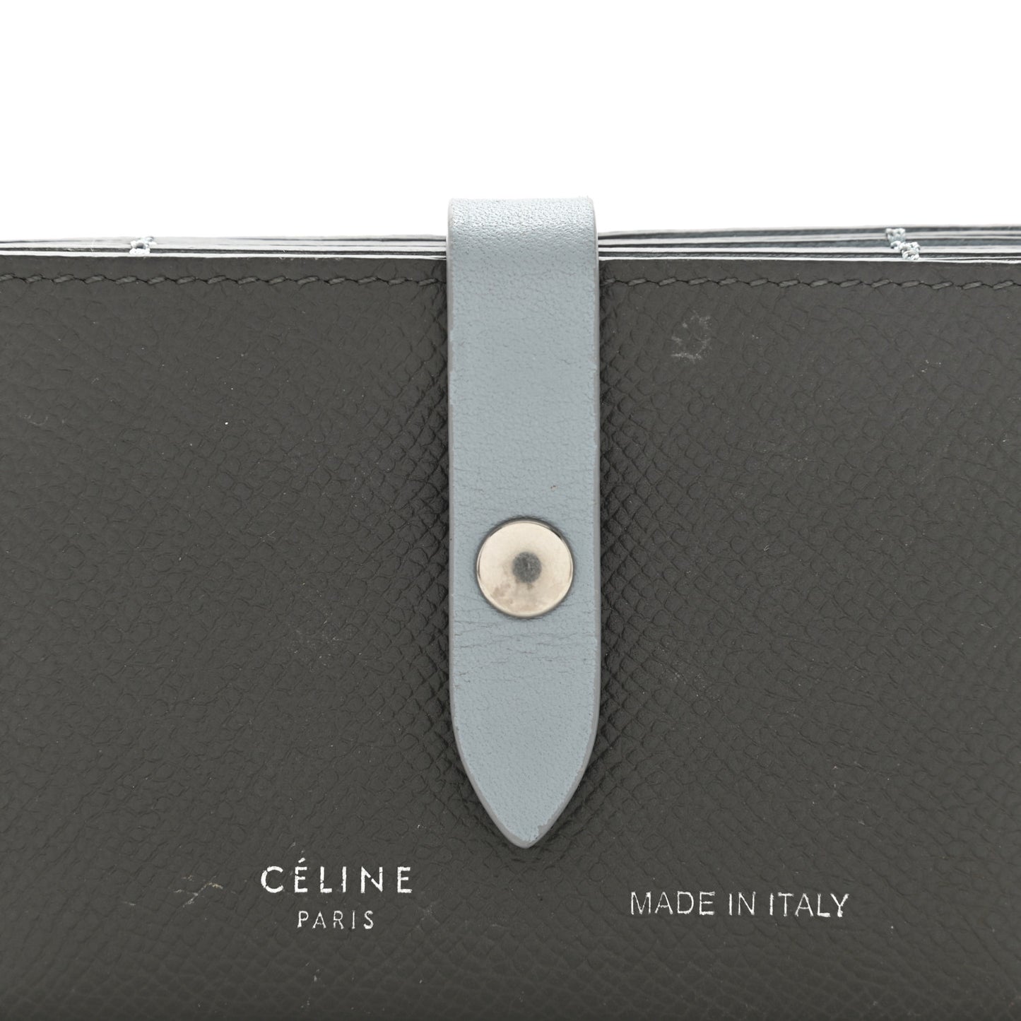 Grained Shiny Calfskin Accordion Card Holder Grey