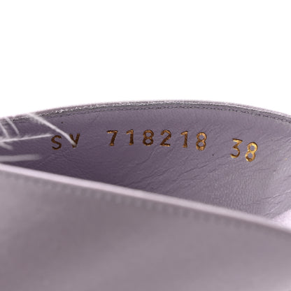 Saint Laurent Satin Feather Mae Mule Sandals 38 Soft Lila 8 of 15