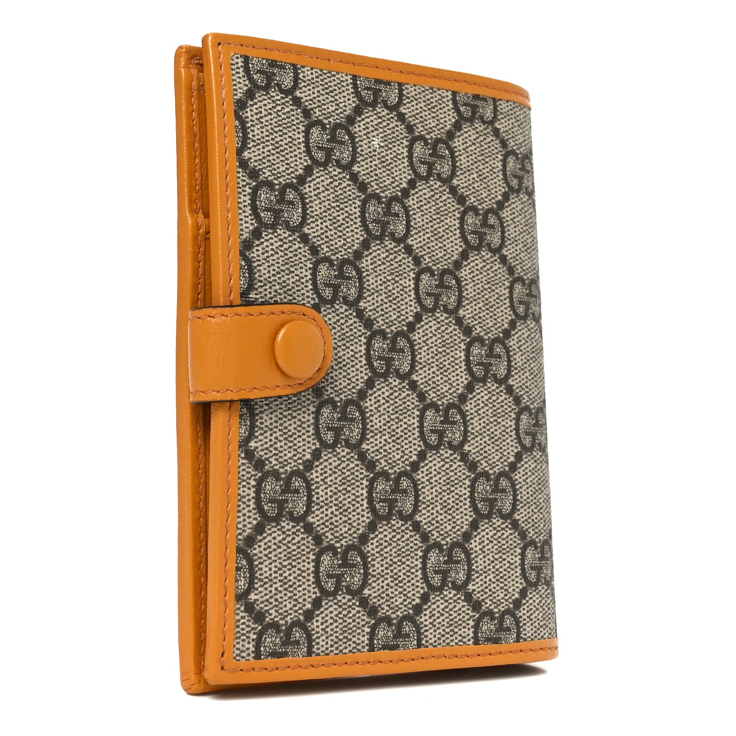 Gucci GG Supreme Monogram Azalea Calfskin Retro Interlocking G Passport Case Beige Yellow 3 of 7