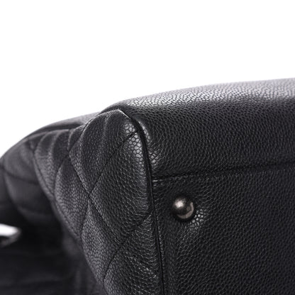 Chanel Metallic Grained Calfskin Woven Chain Large Shopping Bag Black 10 of 15