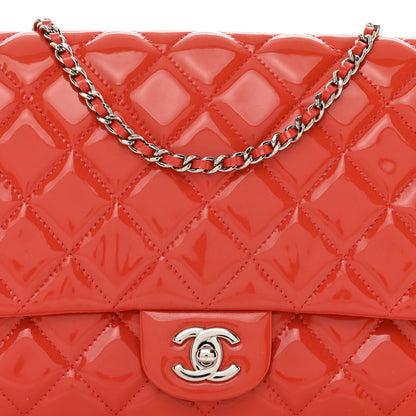 Chanel Patent Quilted Clutch with Chain Flap Orange 5 of 10