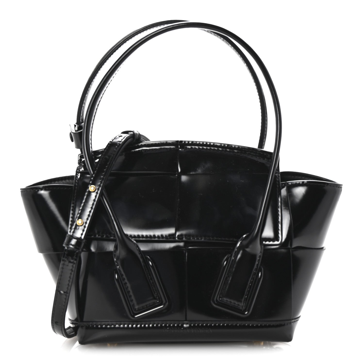 Bottega Veneta Patent Maxi Intrecciato Mini Arco Black 1 of 9