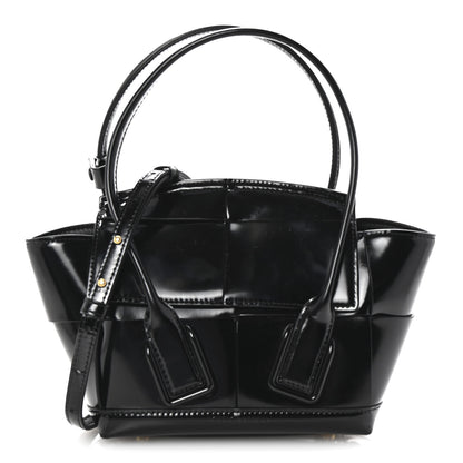 Bottega Veneta Patent Maxi Intrecciato Mini Arco Black 1 of 9