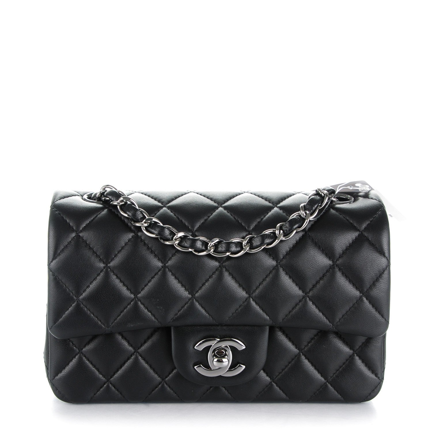 Chanel Lambskin Quilted Mini Rectangular Flap Black 1 of 8