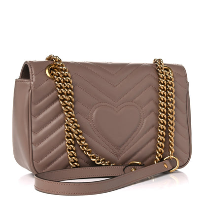 Gucci Calfskin Matelasse Small GG Marmont Shoulder Bag Porcelain Rose 3 of 10