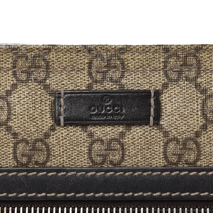 Gucci GG Supreme Monogram Selleria Calfskin Small Flat Side Zip Messenger Bag Beige Ebony Cocoa Dark Chocolate 6 of 11