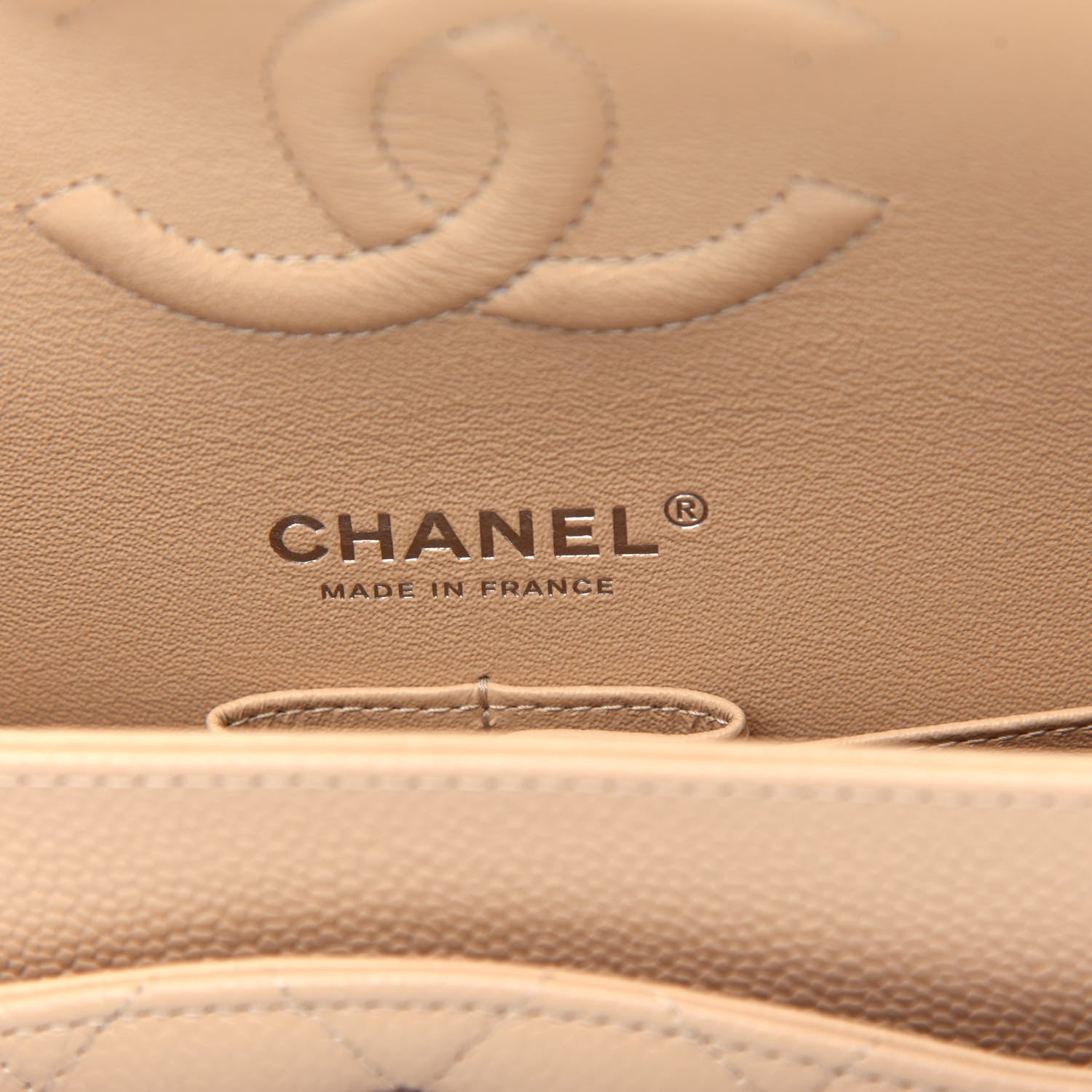 Chanel Caviar Quilted Medium Double Flap Beige 6 of 10