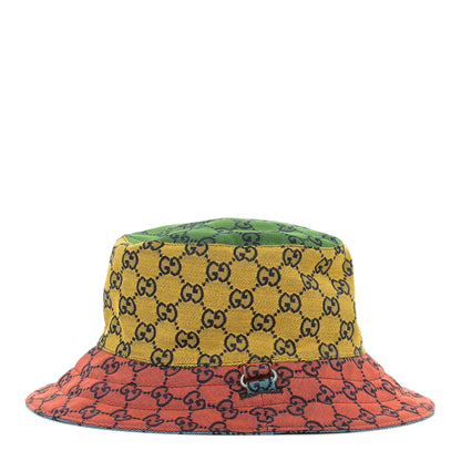 Gucci Monogram Multicolor Reversible Bucket Hat Yellow Multicolor 4 of 14