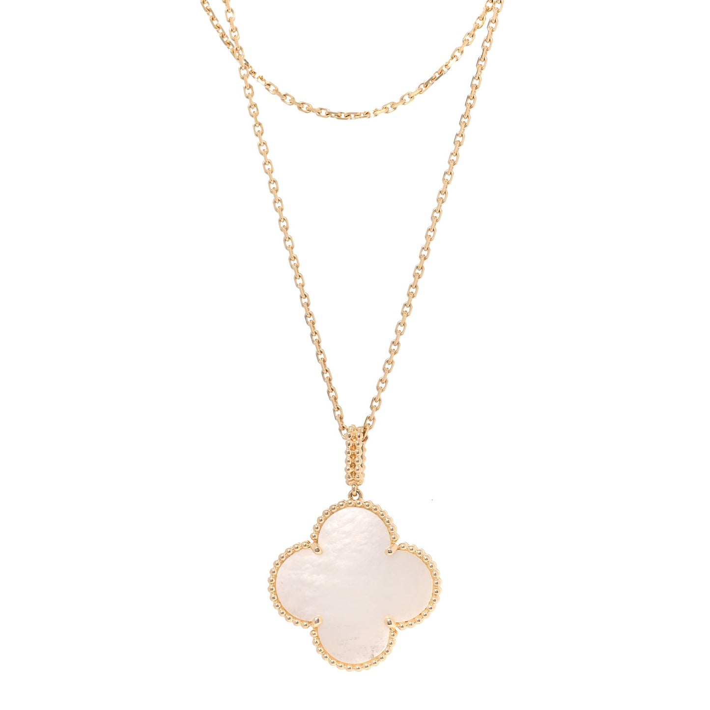 18K Yellow Gold Mother of Pearl Magic Alhambra Long Necklace