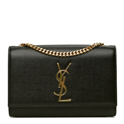 Saint Laurent Grain De Poudre Small Monogram Kate Satchel Black 1 of 4