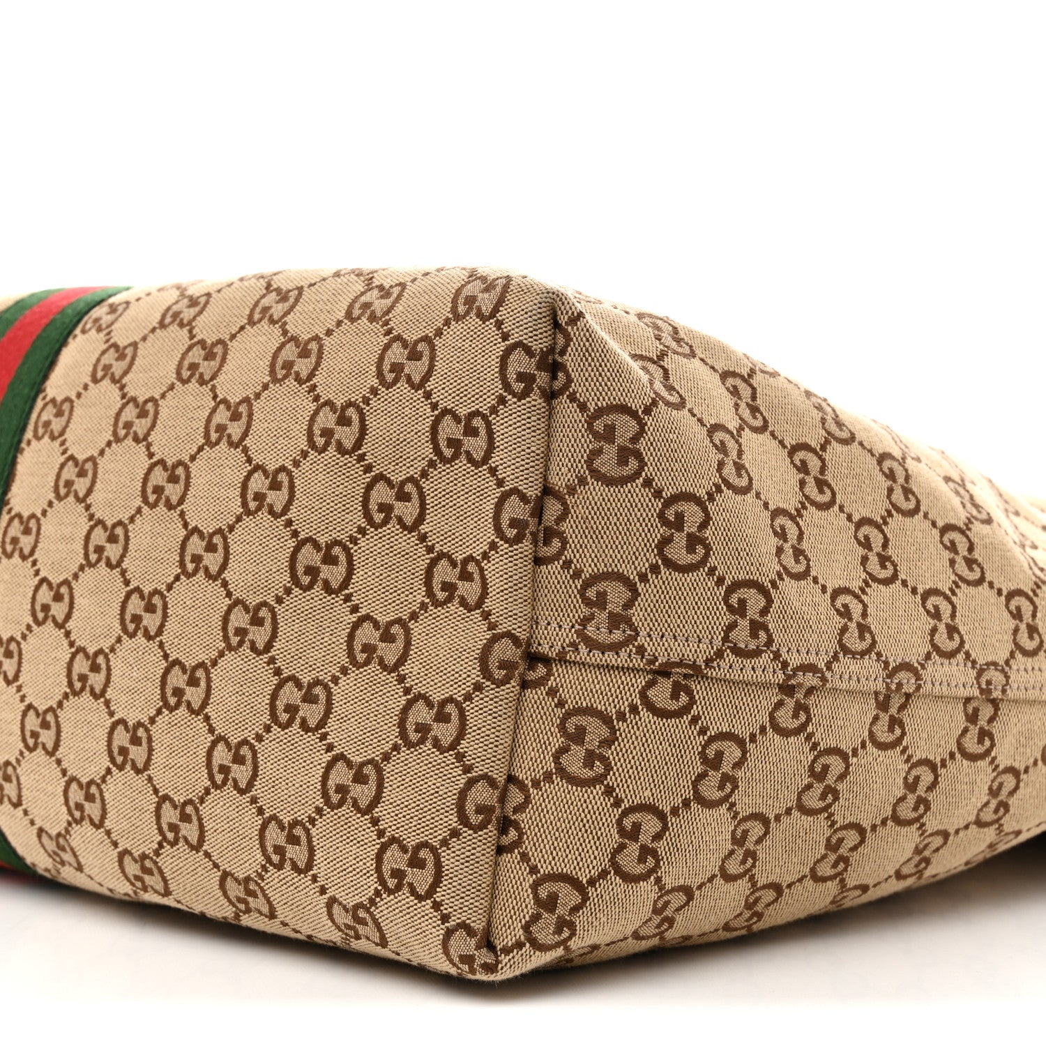 Gucci GG Monogram Web Large Giglio Tote Beige Brown 10 of 13