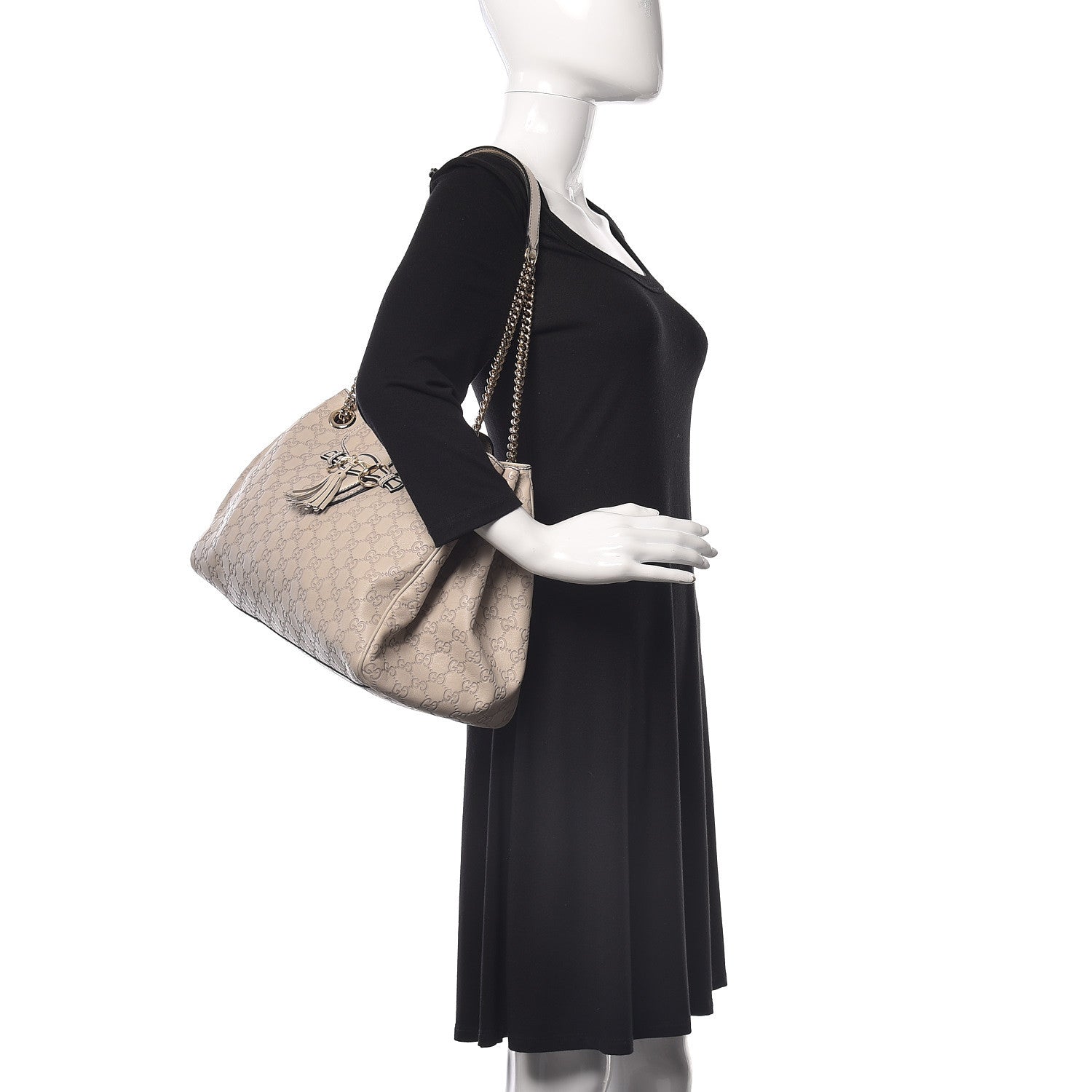 Gucci Guccissima Signature Medium Emily Shoulder Bag Mystic White 2 of 14