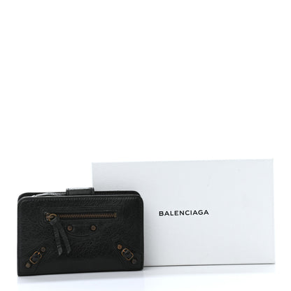 Balenciaga Agneau Classic Hardware Continental Zip Around Wallet Black 9 of 9