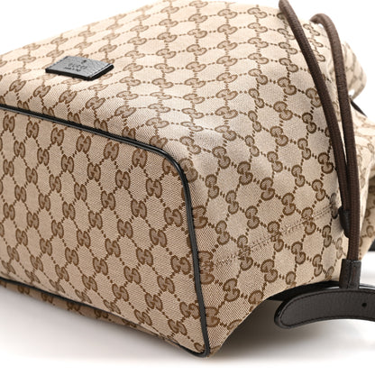 Gucci Monogram Dollar Calfskin O Drawstring Backpack Beige Ebony Testa di Moro Dark Chocolate 9 of 9