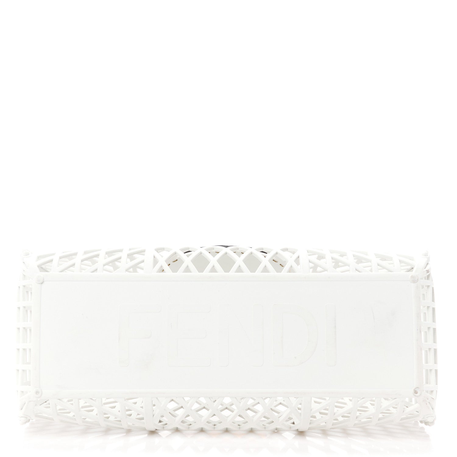 Fendi Recycled Plastic Vitello Liberty Matte Medium Fendi Basket White Ice Miele Scuro 9 of 13