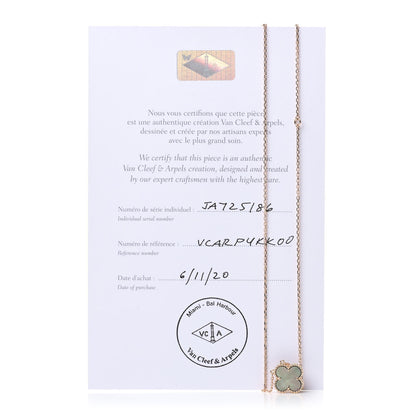 Van Cleef & Arpels 18K Rose Gold Gray Mother of Pearl Vintage Alhambra Pendant Necklace 6 of 6